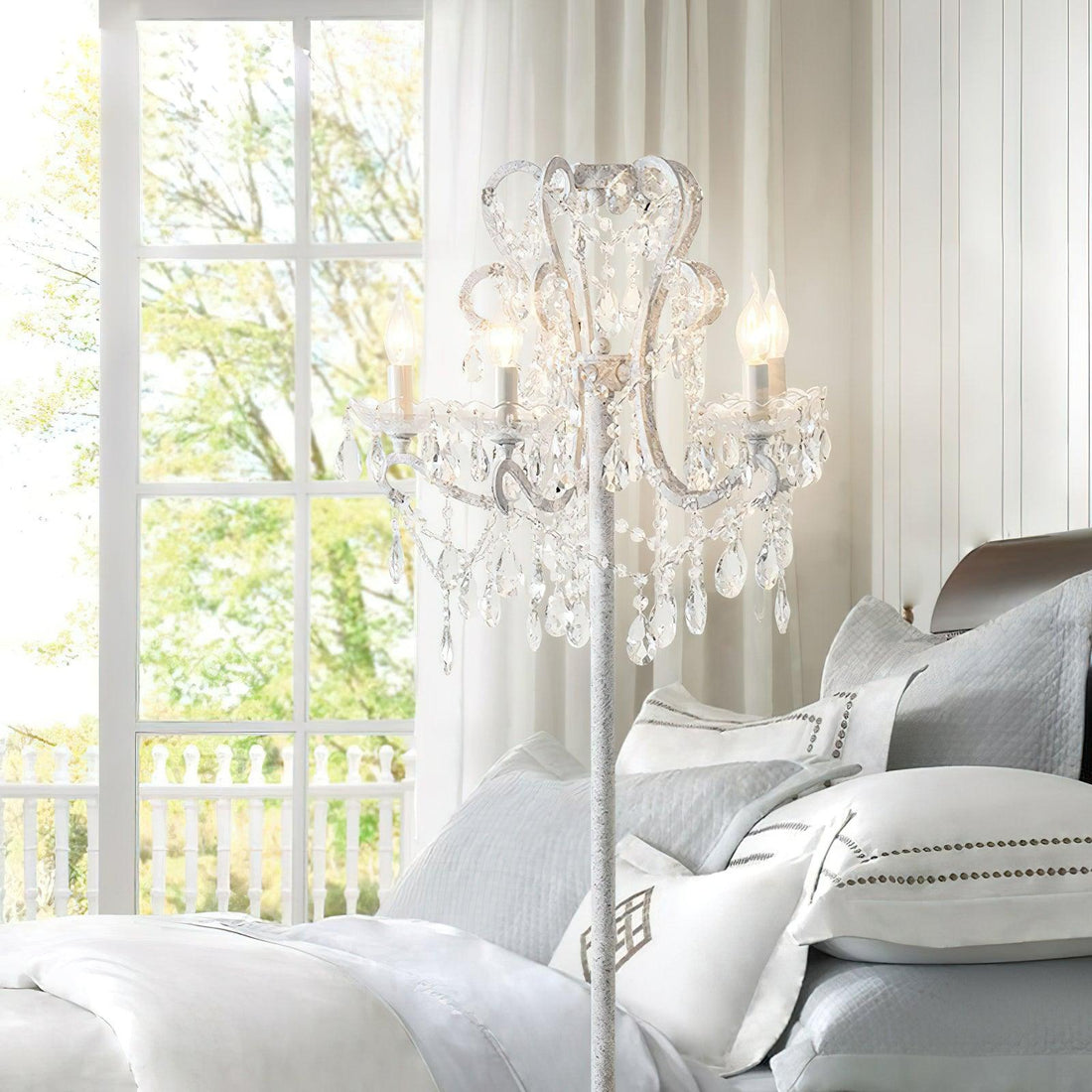 Elevate Your Space with the Dazzling 20.9" Crystal Floor Lamp