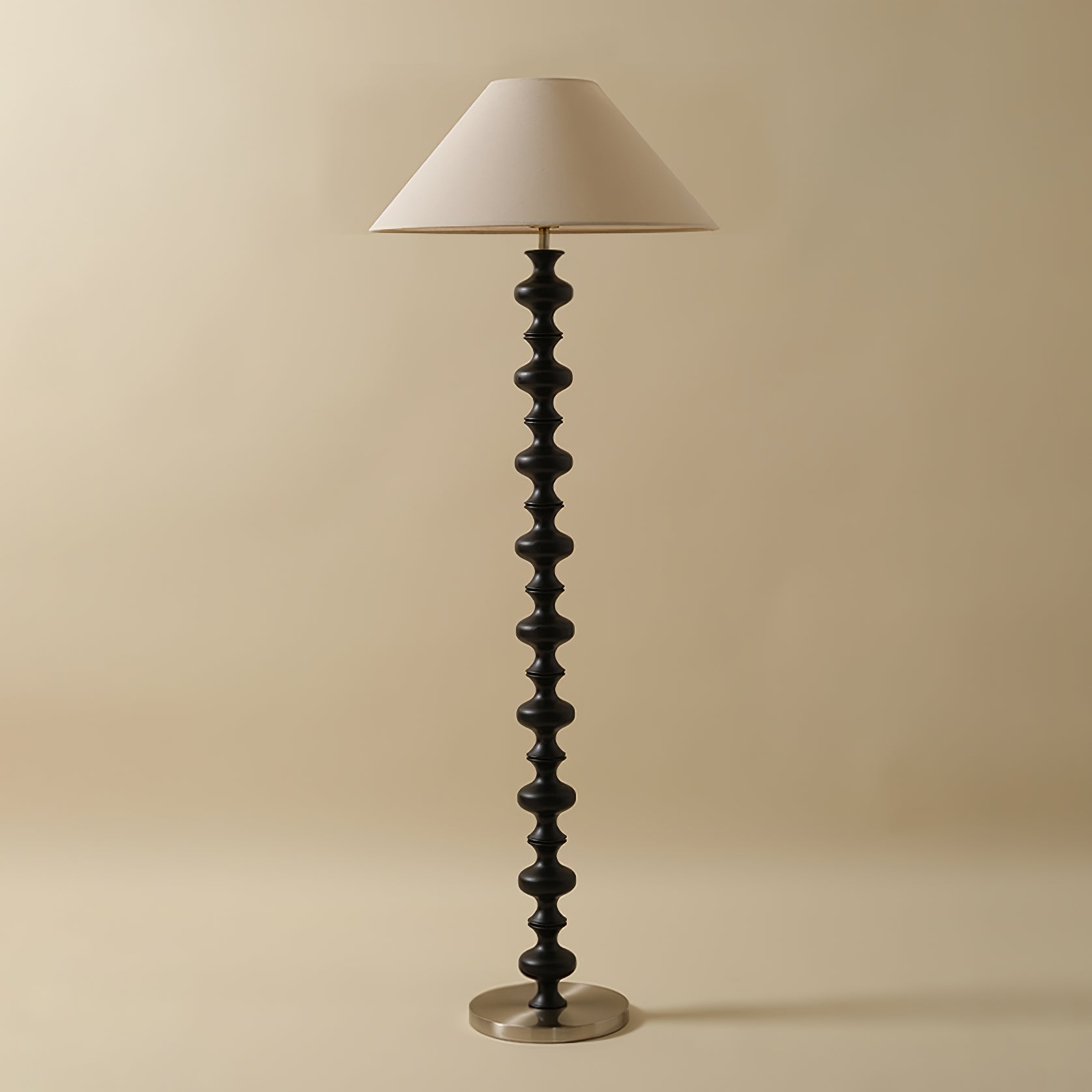 Sculpted Rhythm Wood Floor Lamp