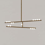 Brass Glass Drop Chandelier
