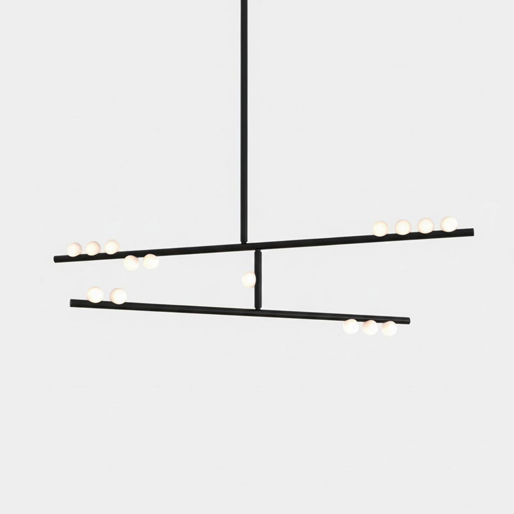 Brass Glass Drop Chandelier