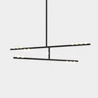 Brass Glass Drop Chandelier