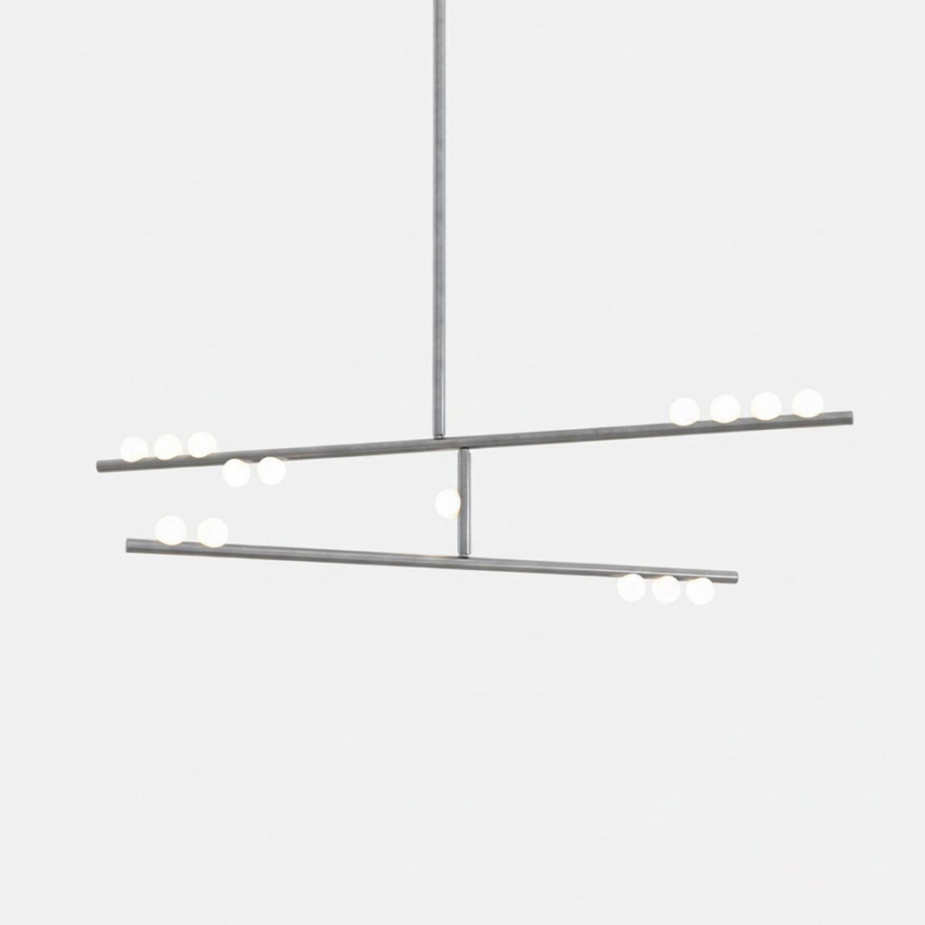 Brass Glass Drop Chandelier