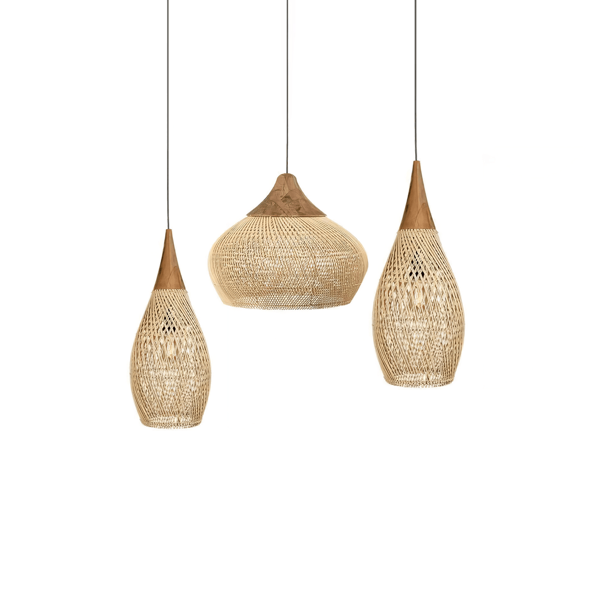 Braided Rattan Pendant Lamp