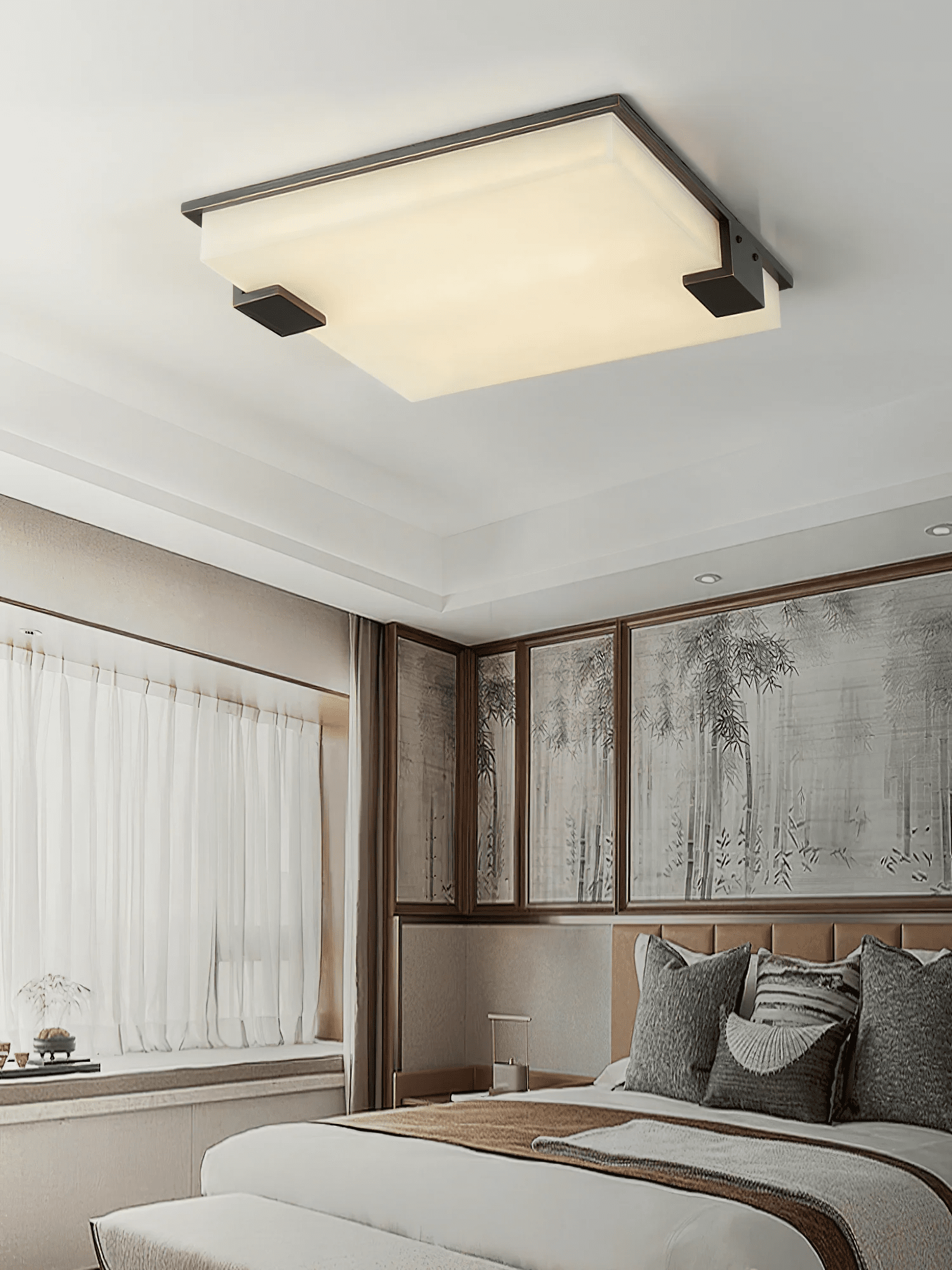 Square Alabaster Ceiling Lamp