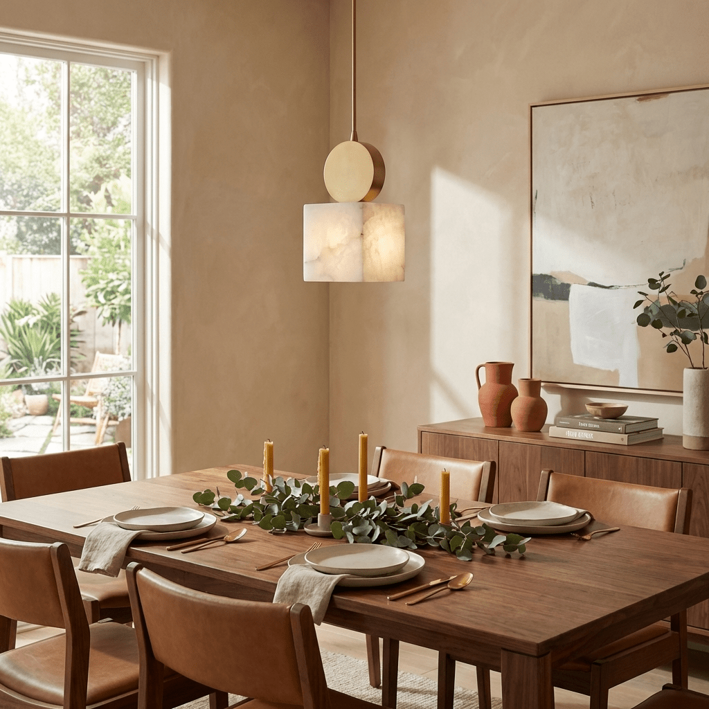 Etruscan Aabaster Pendant Light