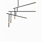 Brass Glass Drop Chandelier