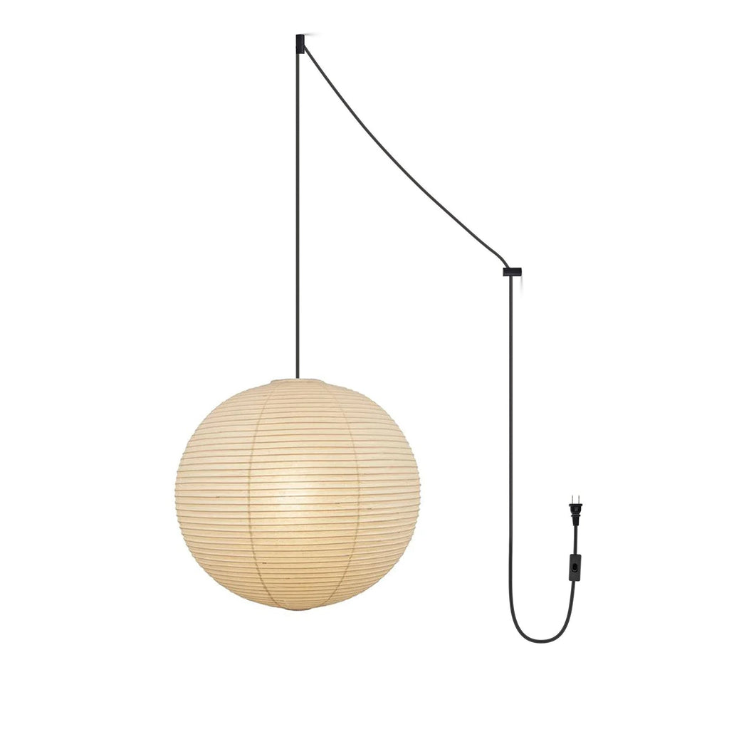 Akari A Pendant Swag Light (black plug wire)