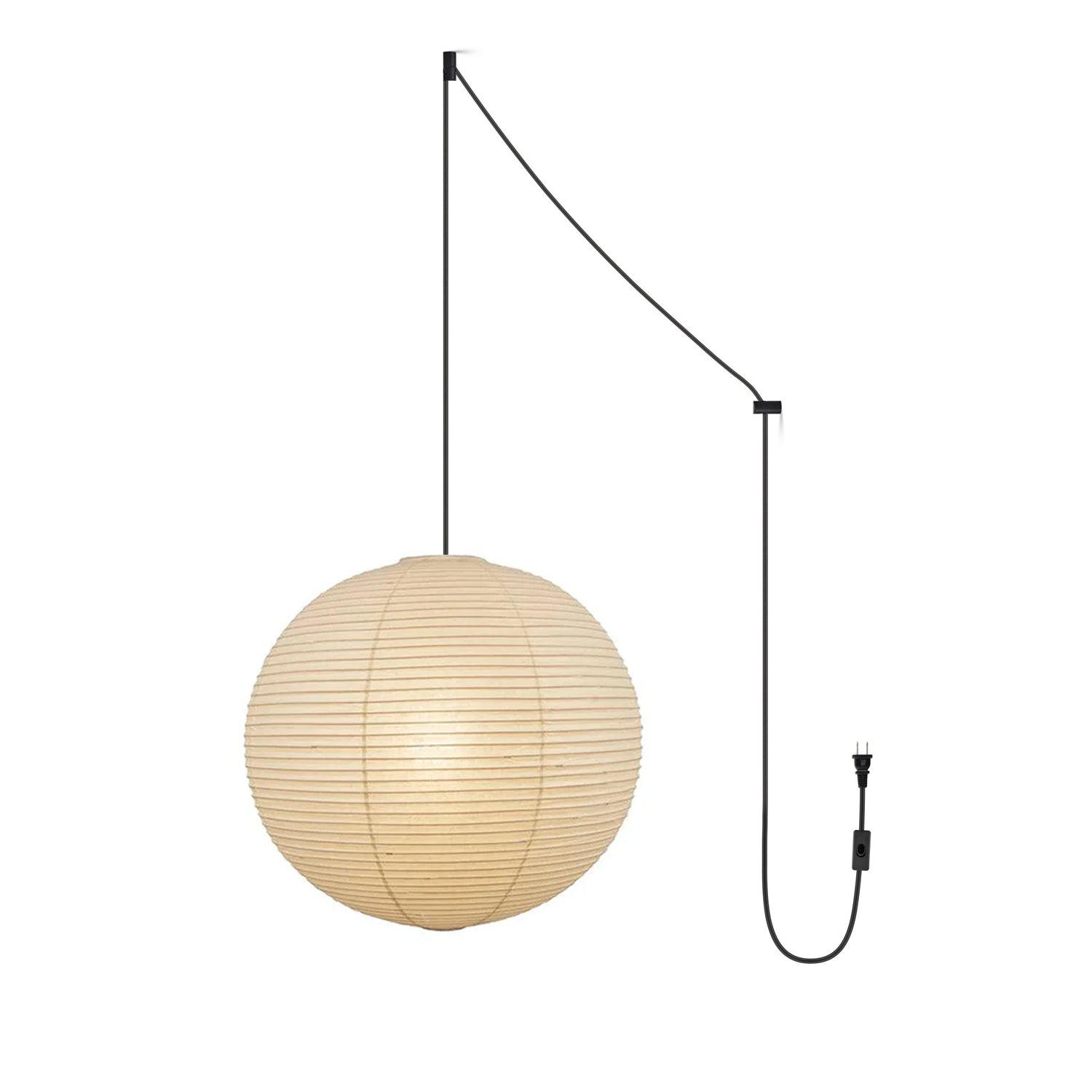 Akari A Pendant Swag Light (black plug wire)