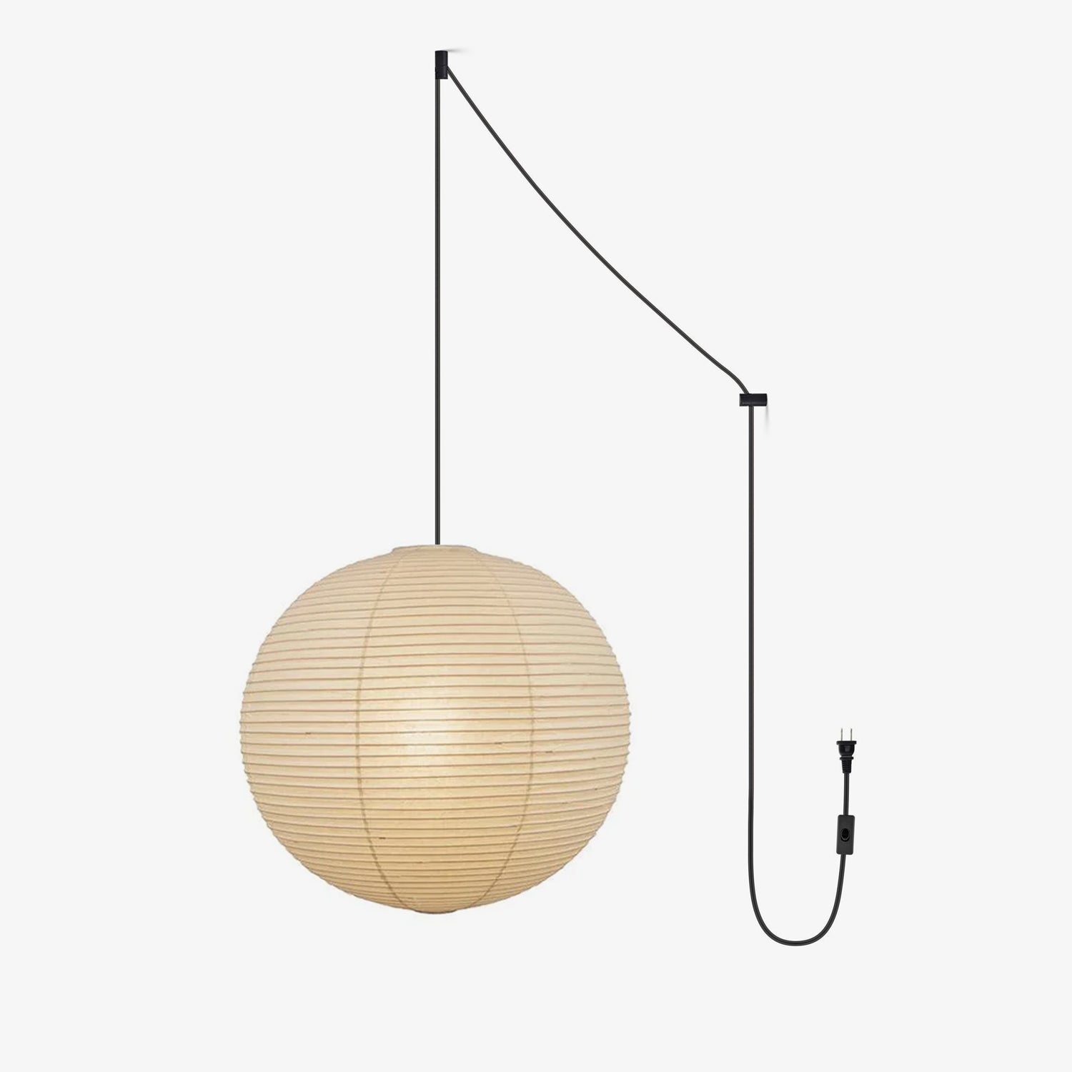 Akari A Pendant Swag Light (black plug wire)