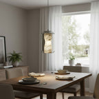 Alabaster Glass Cylinder Pendant Light