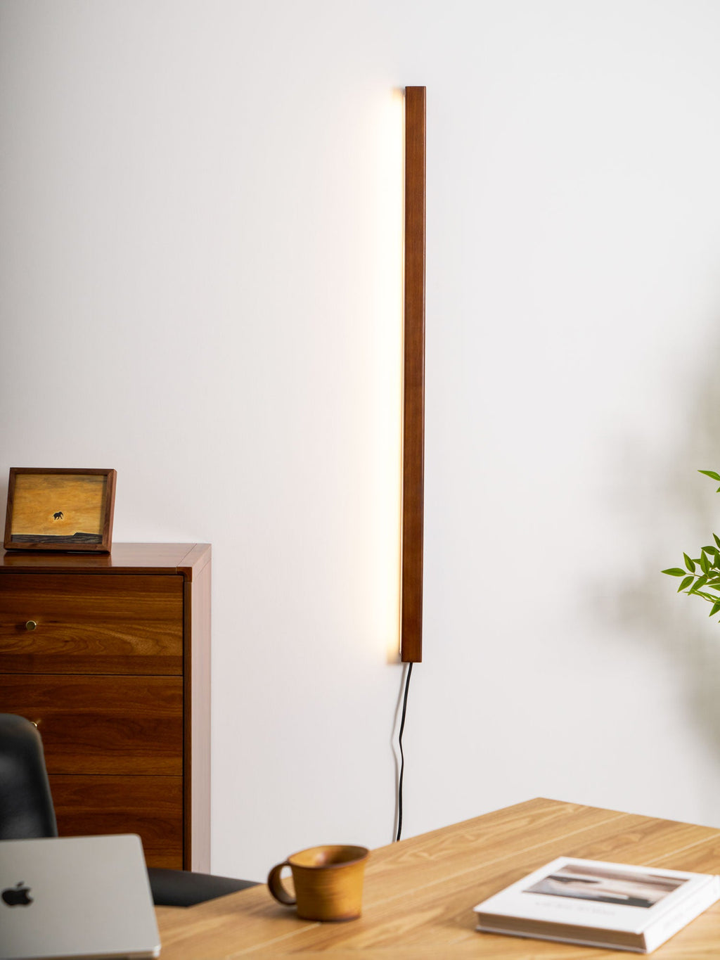 Arlo Linear Wood Plug-in Wall Light