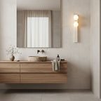 Asymmetrical Travertine Wall Sconce