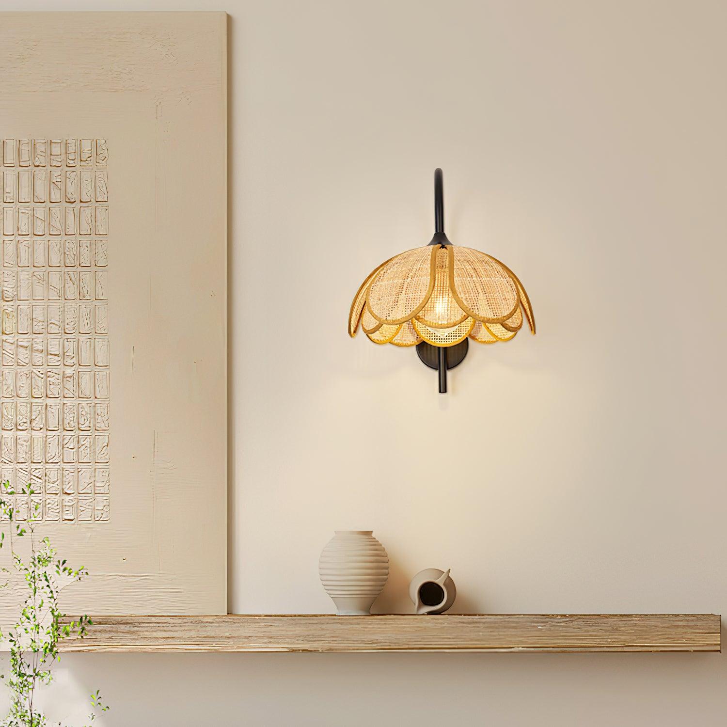 Rattan Wall Lamp 15.7 Inch