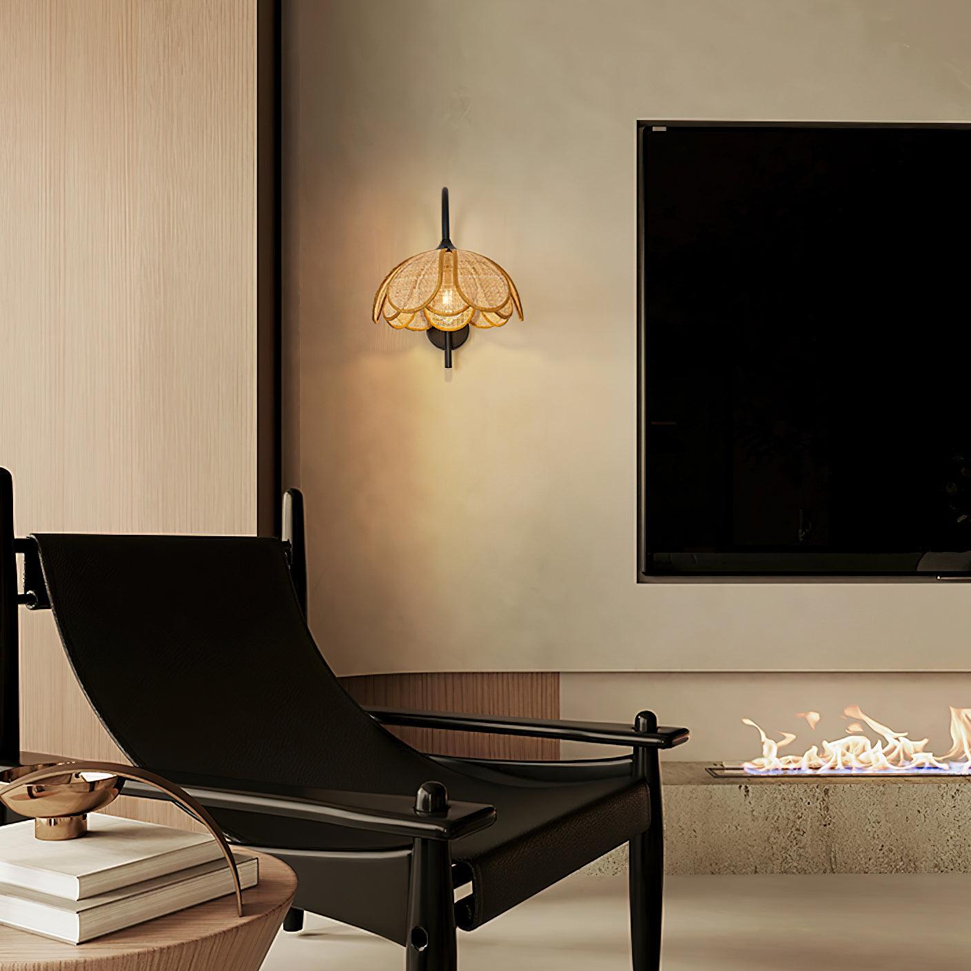 Rattan Wall Lamp 15.7 Inch