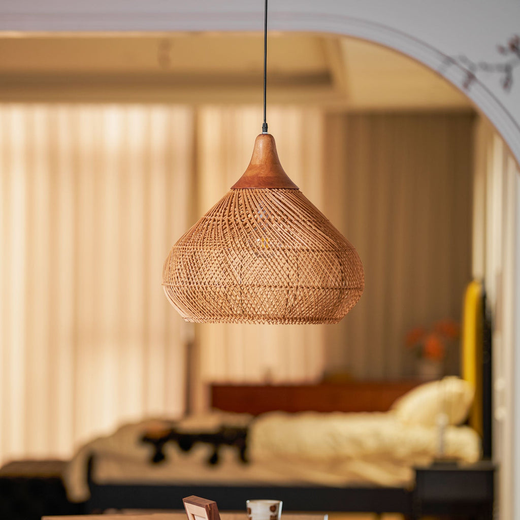Braided Rattan Pendant Lamp