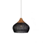 Braided Rattan Swag Pendant Lamp