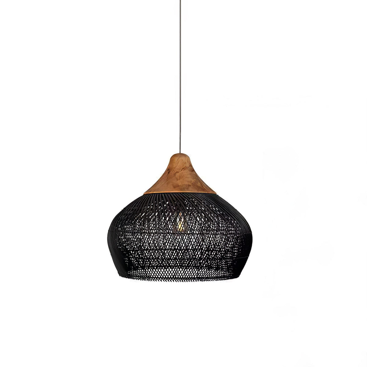 Braided Rattan Swag Pendant Lamp