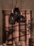 Braided Rattan Swag Pendant Lamp