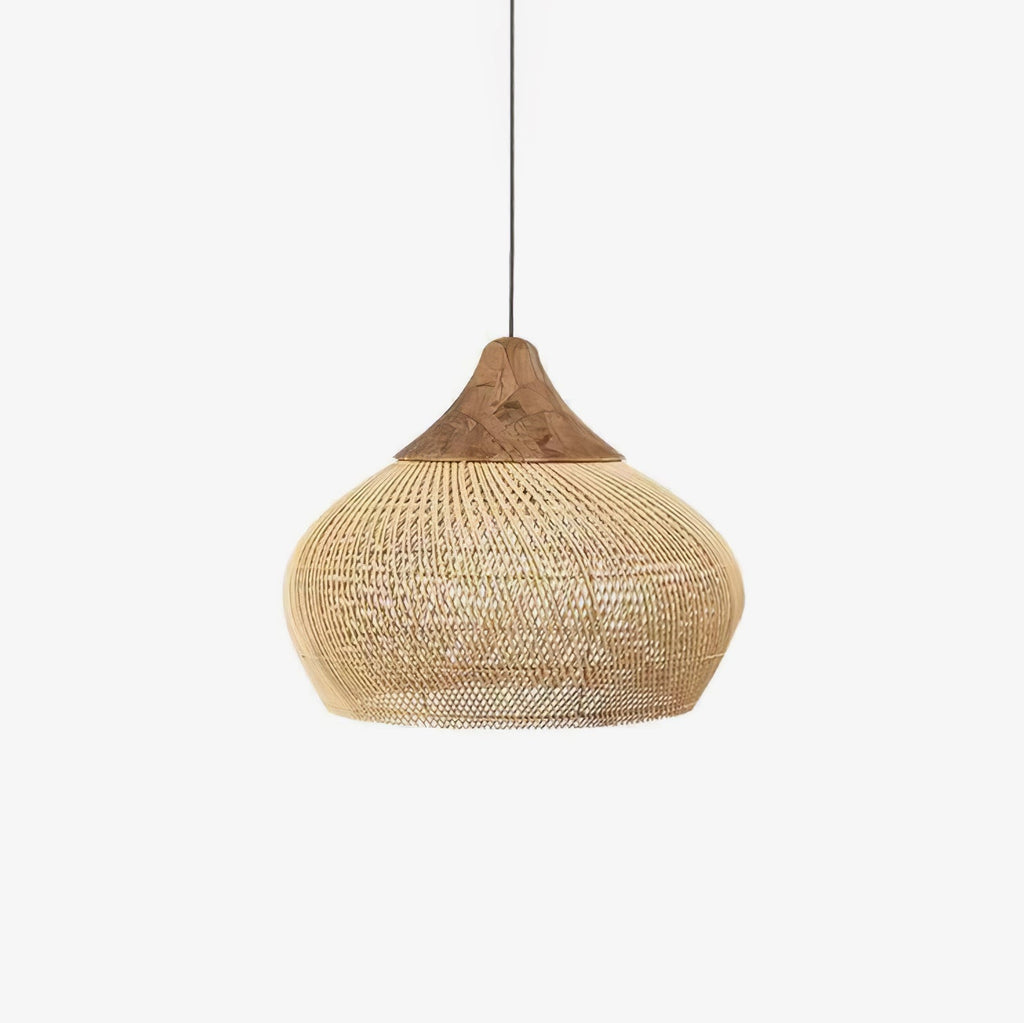 Braided Rattan Swag Pendant Lamp