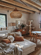 Braided Rattan Swag Pendant Lamp