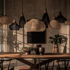 Braided Rattan Swag Pendant Lamp