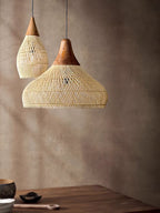 Braided Rattan Swag Pendant Lamp