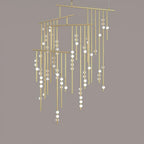 Brass Glass Drop Chandelier