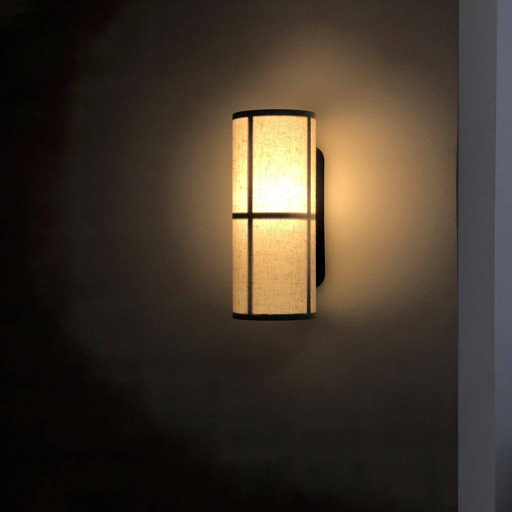 Cylinder Fabric Plug-in Wall Lamp