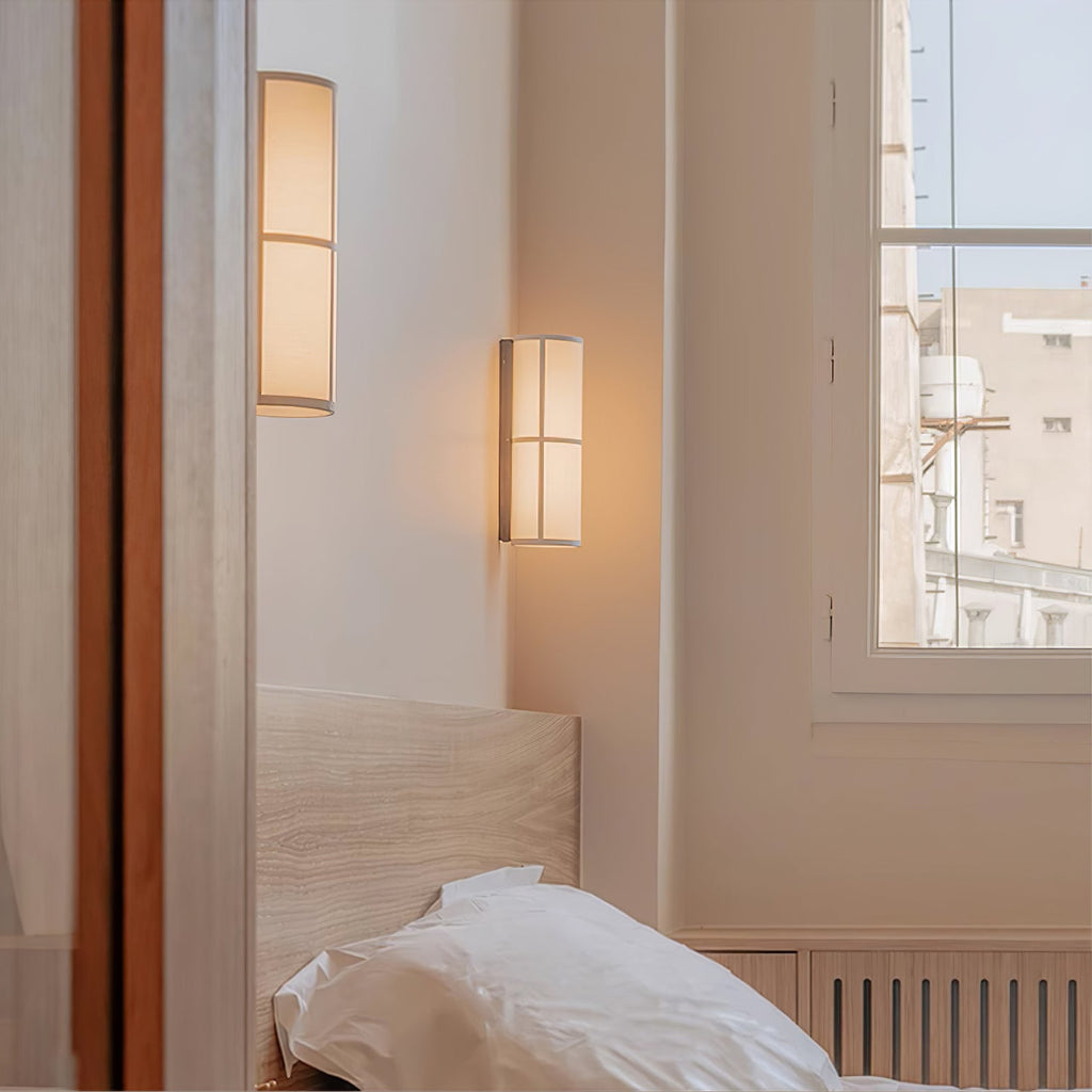 Cylinder Fabric Plug-in Wall Lamp