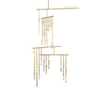 Brass Glass Drop Chandelier