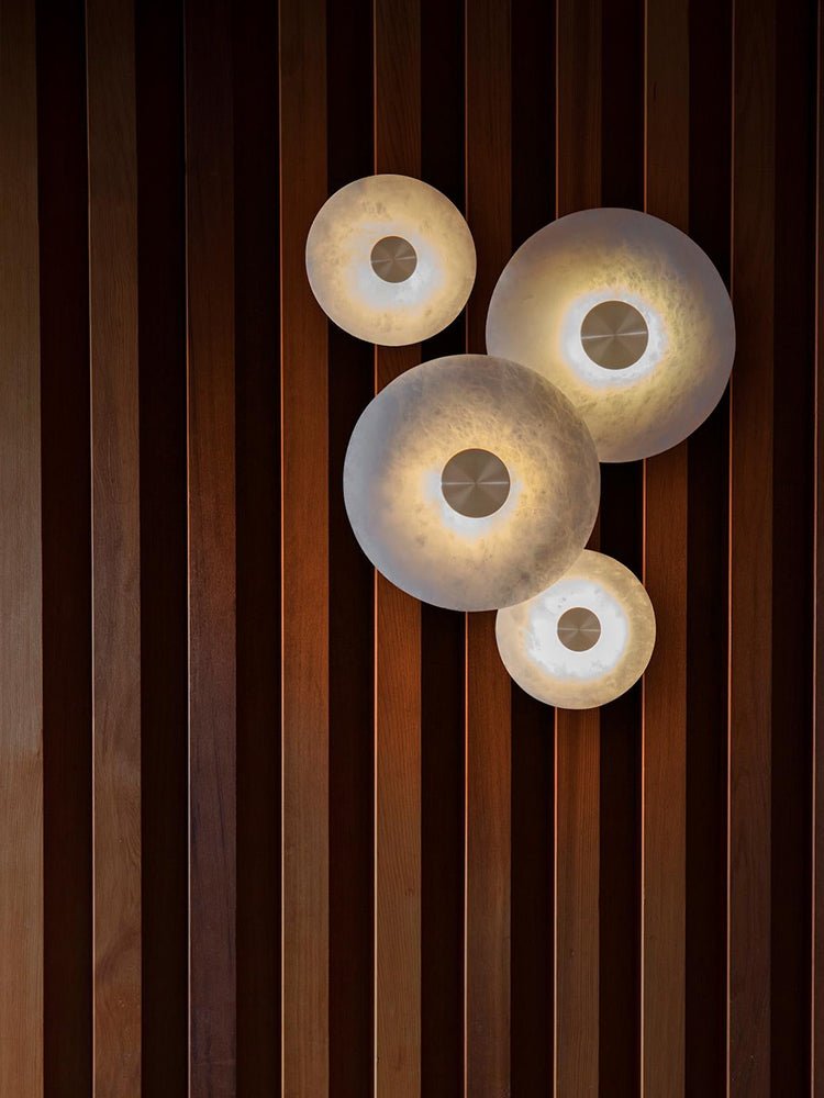 Disc Shaped Alabaster Wall Light