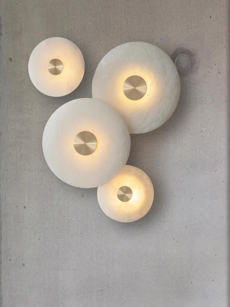 Disc Shaped Alabaster Wall Light