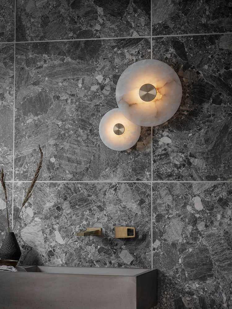 Disc Shaped Alabaster Wall Light