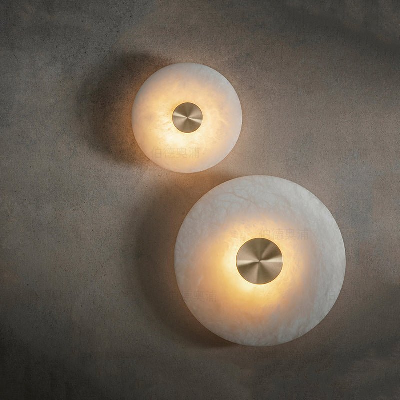 Disc Shaped Alabaster Wall Light
