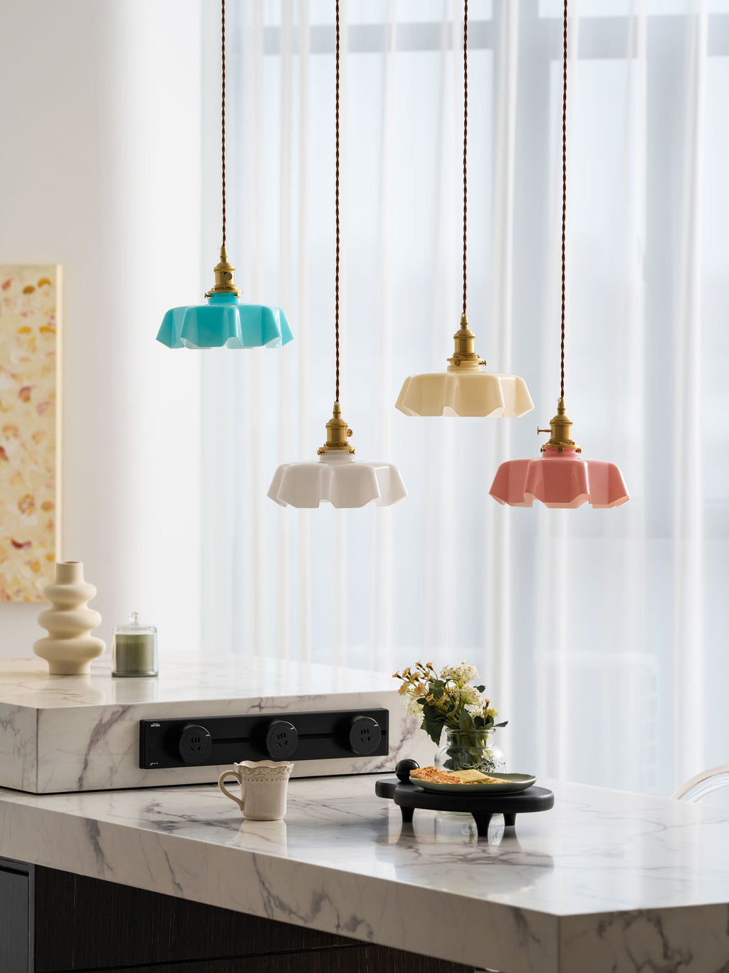 French Flower Pendant Light