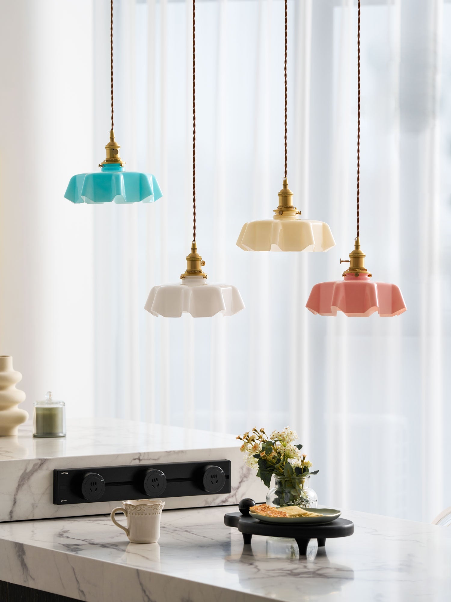 French Flower Pendant Light