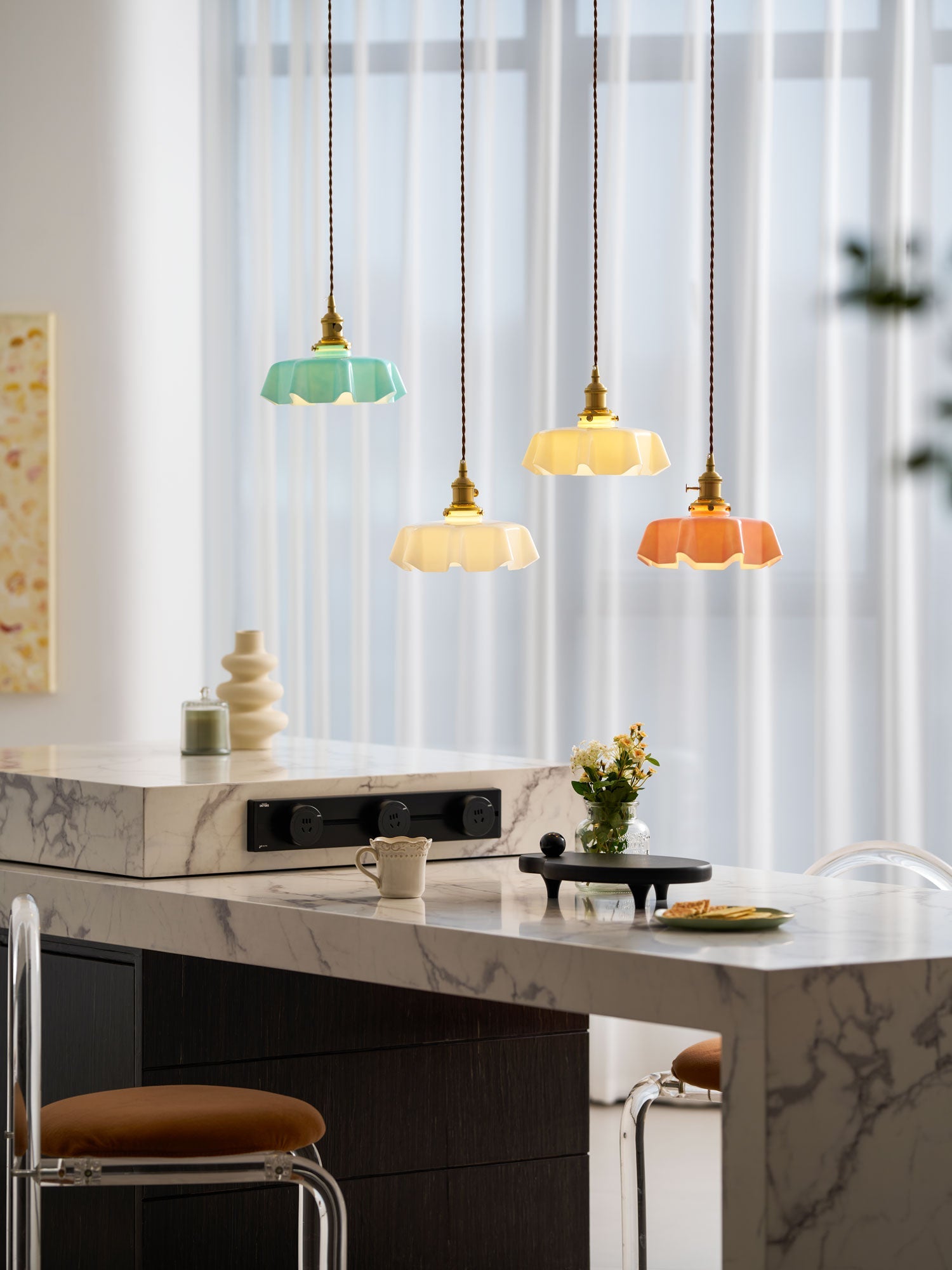 French Flower Pendant Light