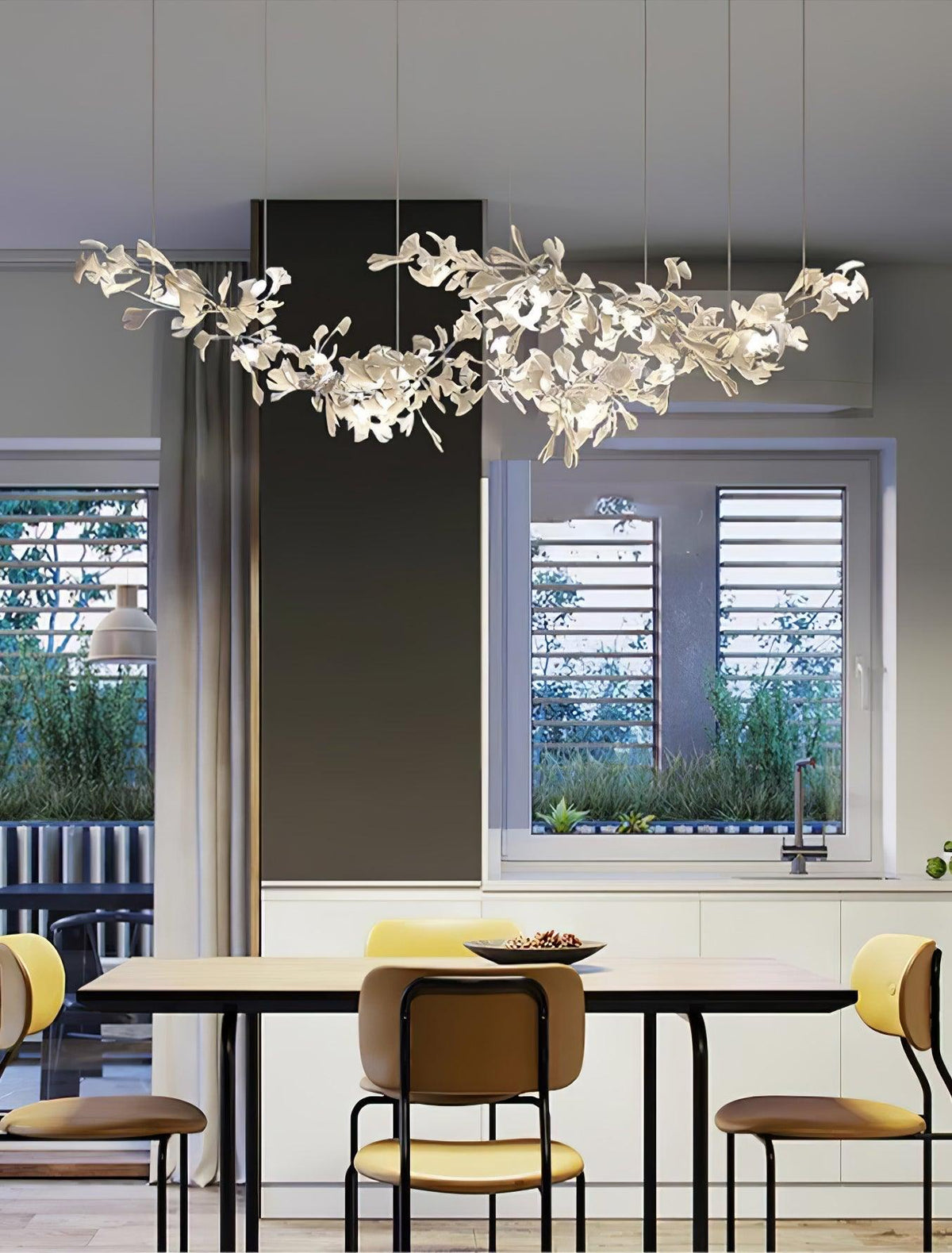 Double Layer Combination Gingko Chandelier