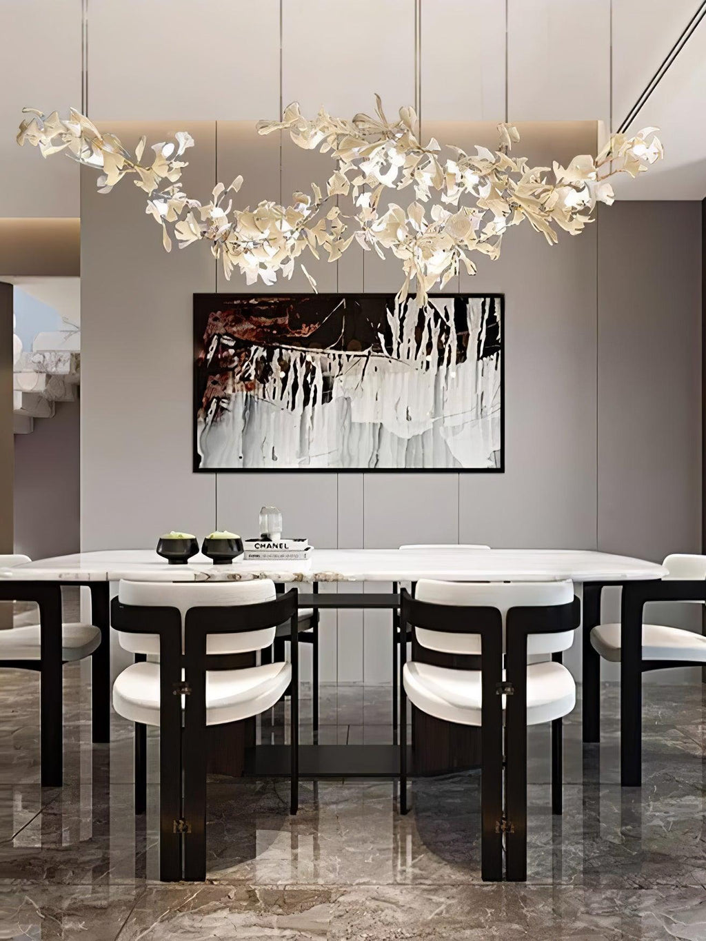 Double Layer Combination Gingko Chandelier