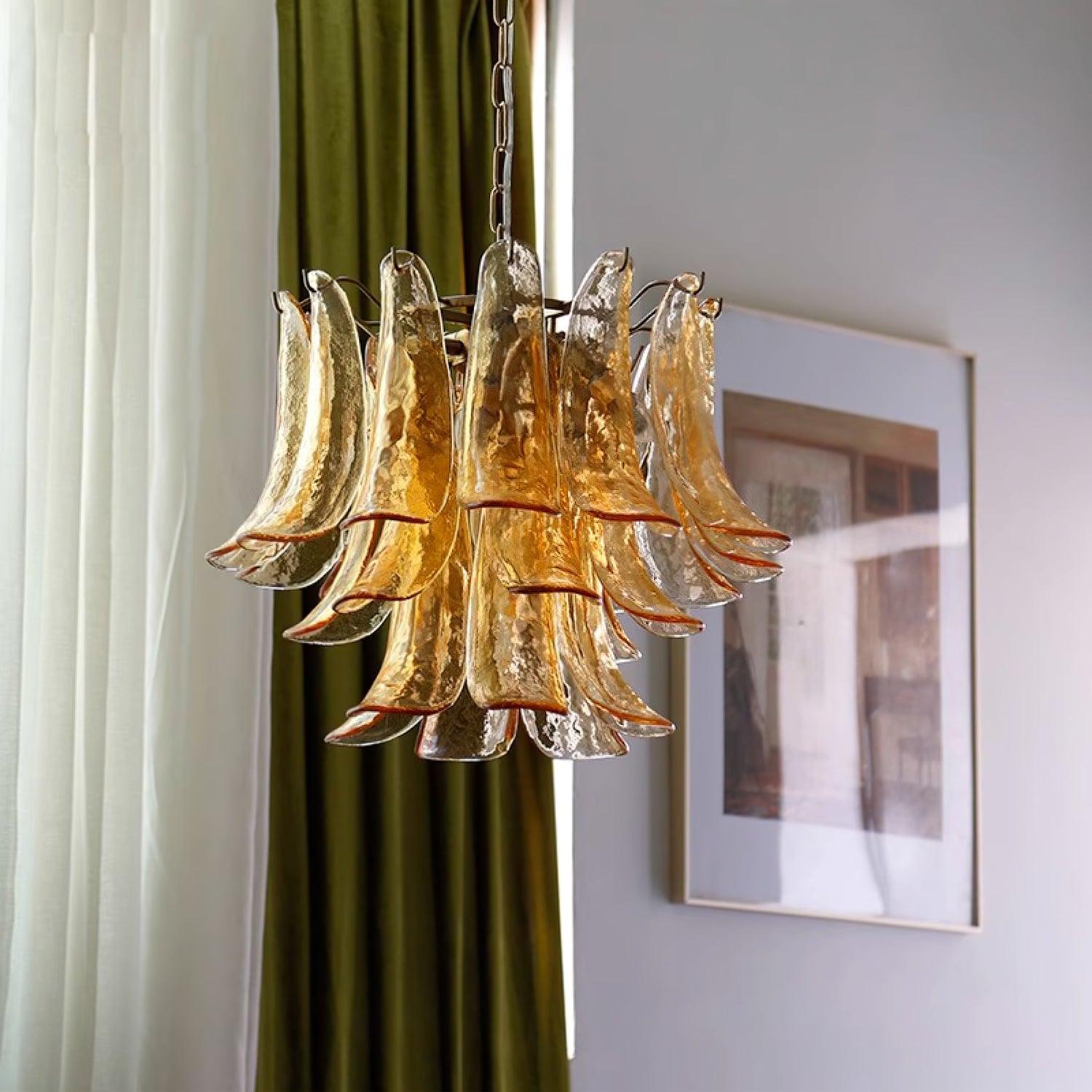 Glass Leaf Chandelier