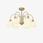 Glass Pumpkin Gold Chandelier