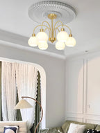 Glass Pumpkin Gold Chandelier