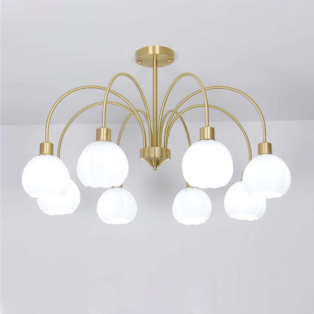 Glass Pumpkin Gold Chandelier