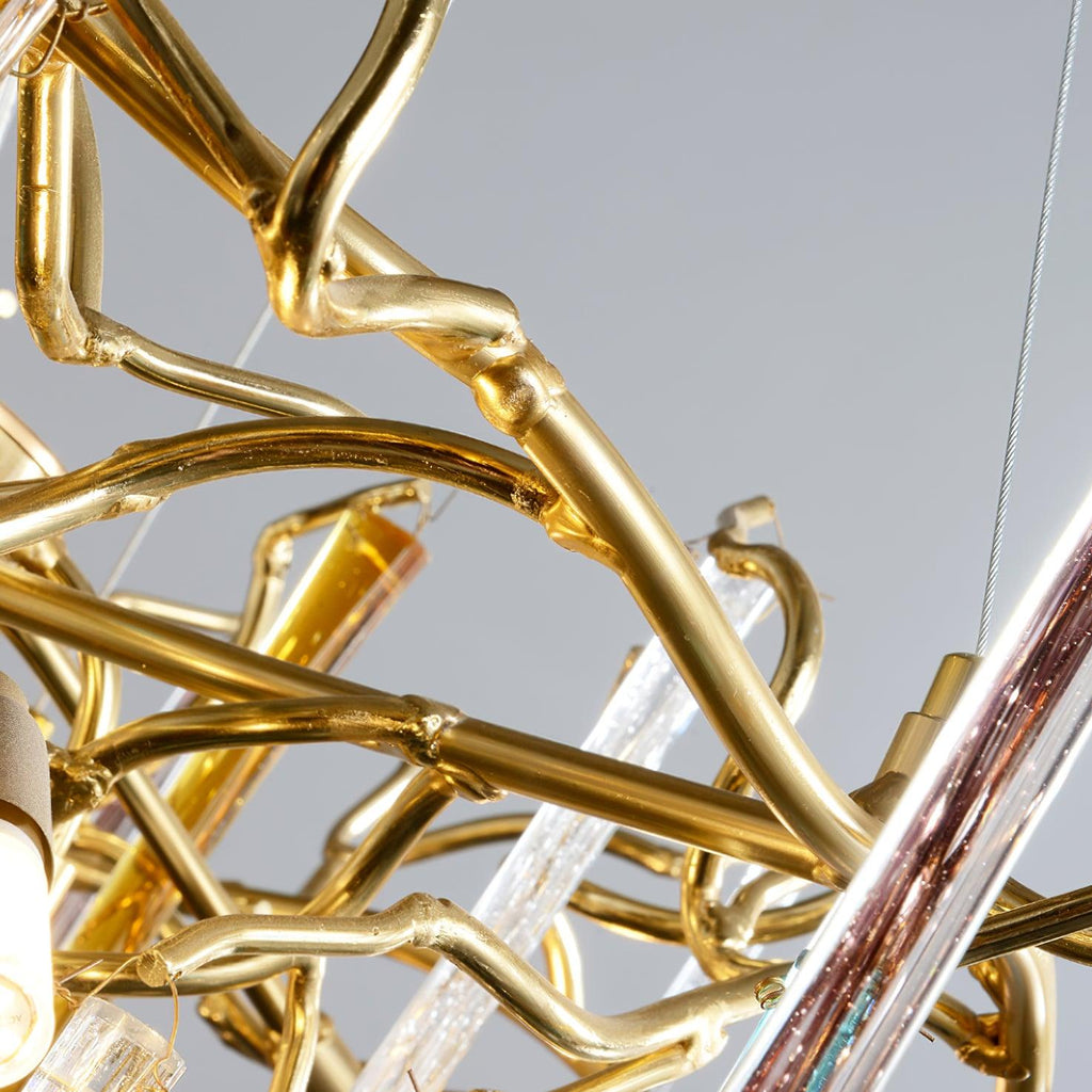 Gold Round Teardrop Chandelier