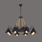 Hemp Rope Industrial Horn Chandelier