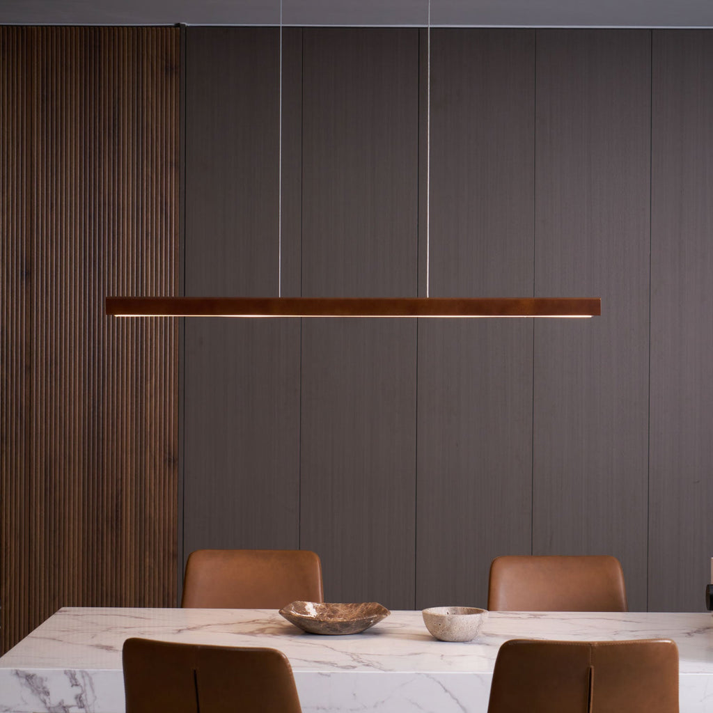 Linear Wooden Pendant Light