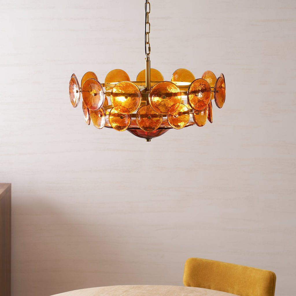 Solaris Disc Glass Chandelier