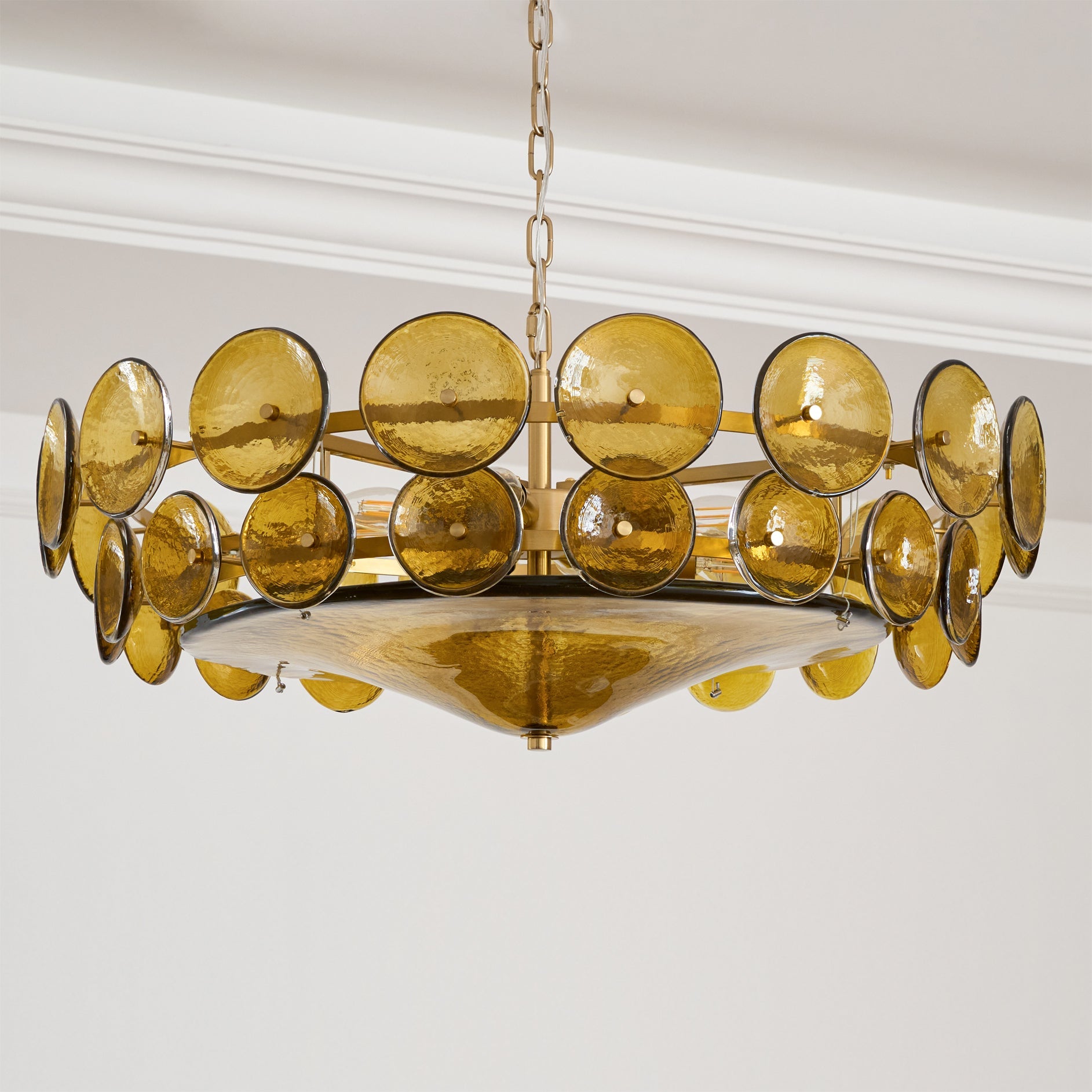 Solaris Disc Glass Chandelier