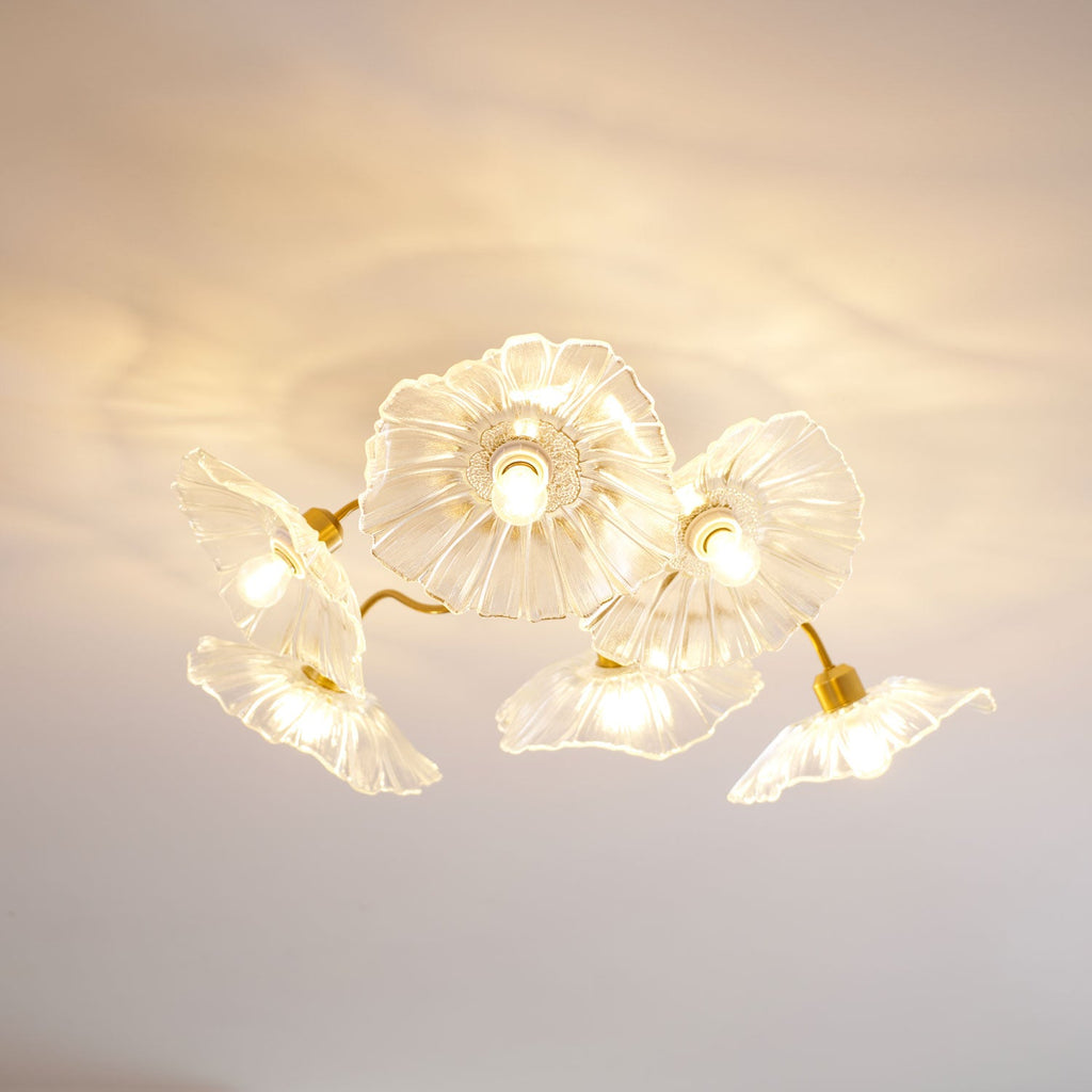 Lotus Leaf Glass Ceiling Lamp