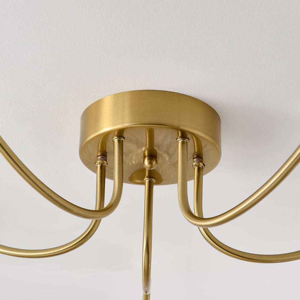 Glass Ceiling Lamp with Lotus Leaf Design